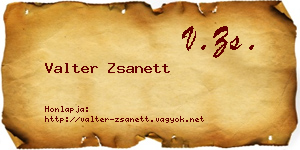 Valter Zsanett névjegykártya